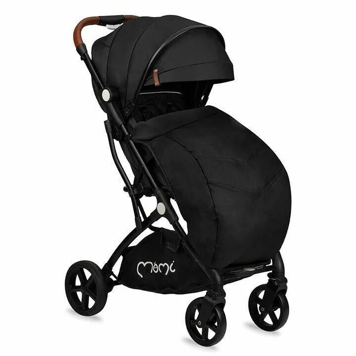 Baby Stroller Lightweight Folding Pushchair Buggy Footmuff Momi Marvin Black