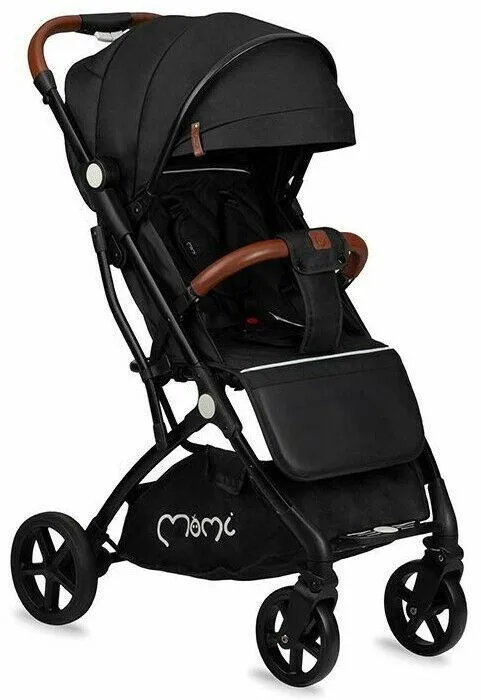 Baby Stroller Lightweight Folding Pushchair Buggy Footmuff Momi Marvin Black