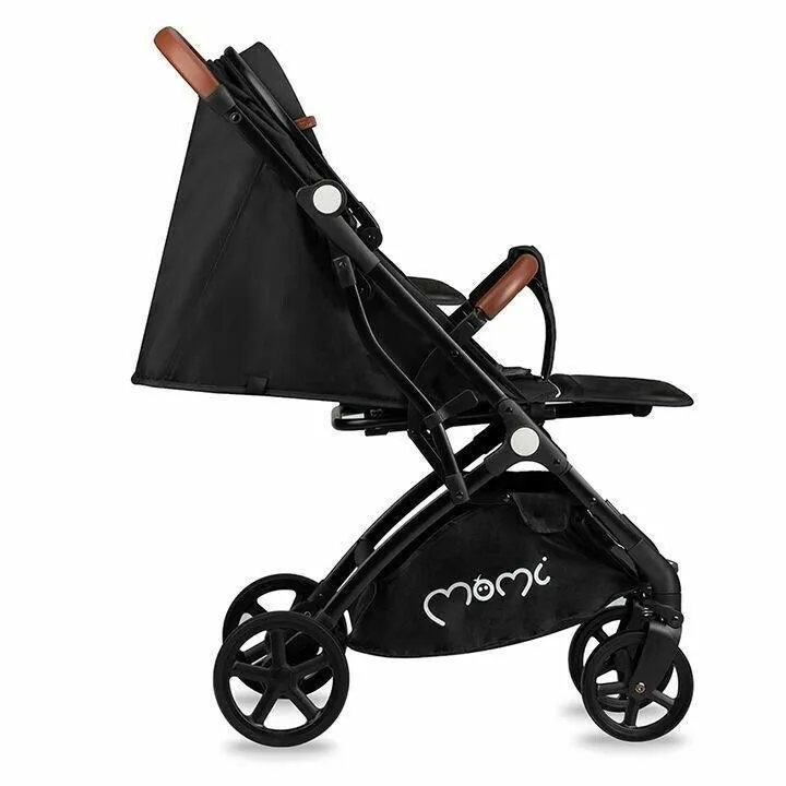 Baby Stroller Lightweight Folding Pushchair Buggy Footmuff Momi Marvin Black
