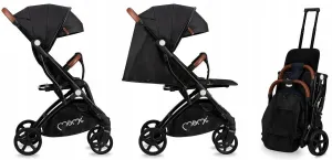 Baby Stroller Lightweight Folding Pushchair Buggy Footmuff Momi Marvin Black