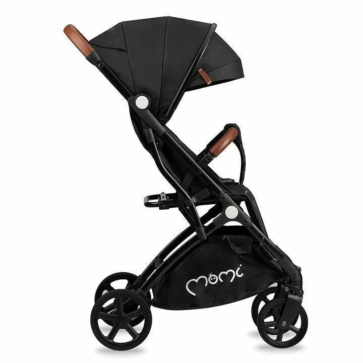 Baby Stroller Lightweight Folding Pushchair Buggy Footmuff Momi Marvin Black