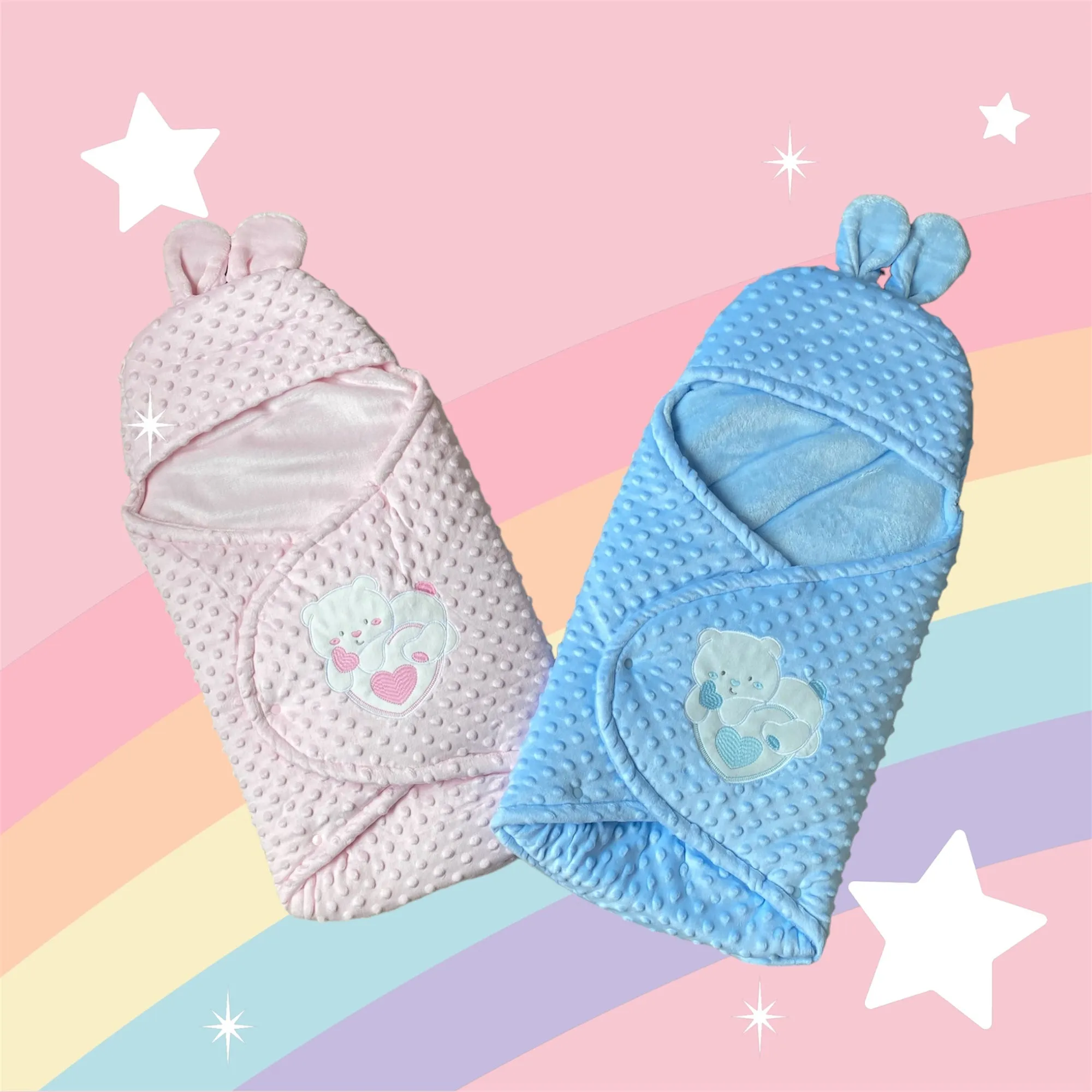 Baby Swaddle Bag with Hood - Dot Embossed