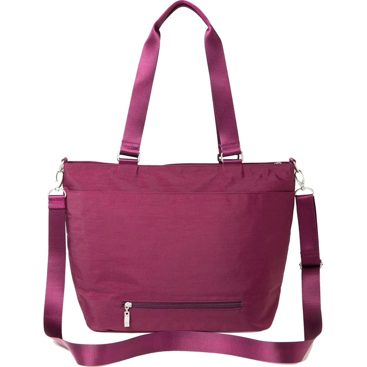 Baggallini Any Day Tote With RFID Phone Wristlet Eggplant Nylon