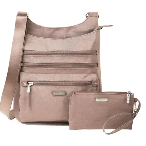 Baggallini Around Town Bagg With RFID Phone Wristlet Portobello Shimmer Nylon