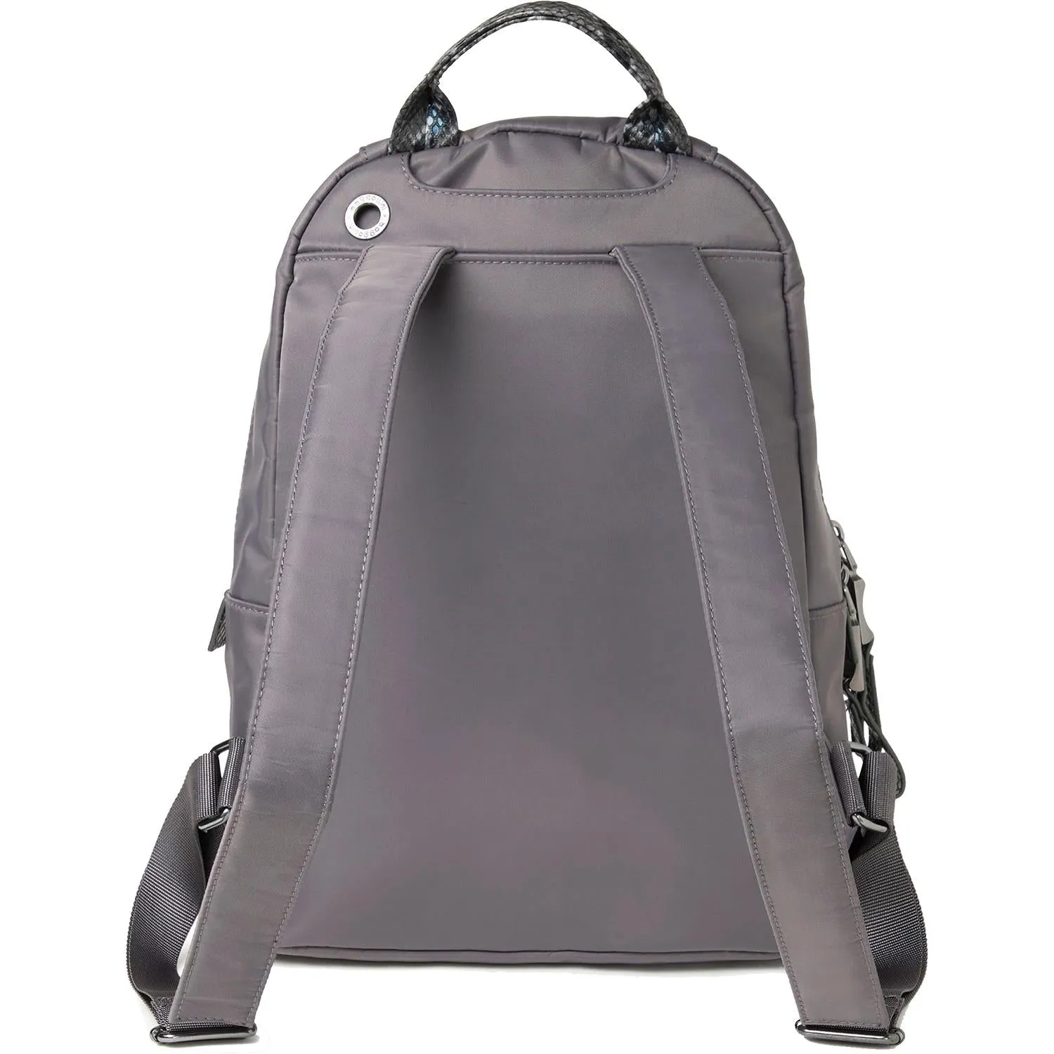 Baggallini Central Park Backpack Smoke Python Nylon