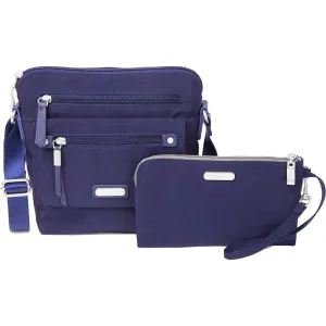 Baggallini Escape Crossbody With RFID Phone Wristlet Navy Nylon