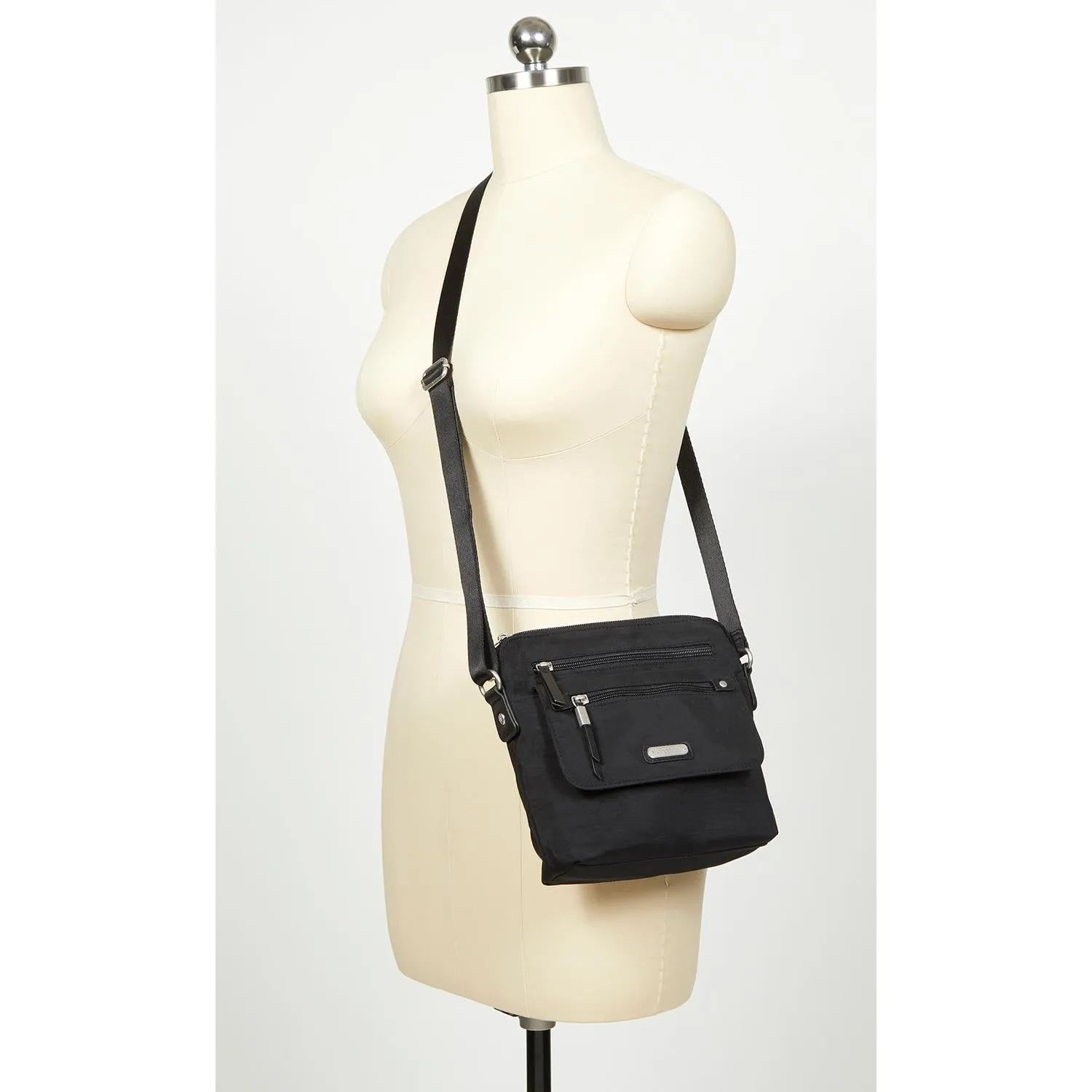 Baggallini Escape Crossbody With RFID Phone Wristlet Navy Nylon