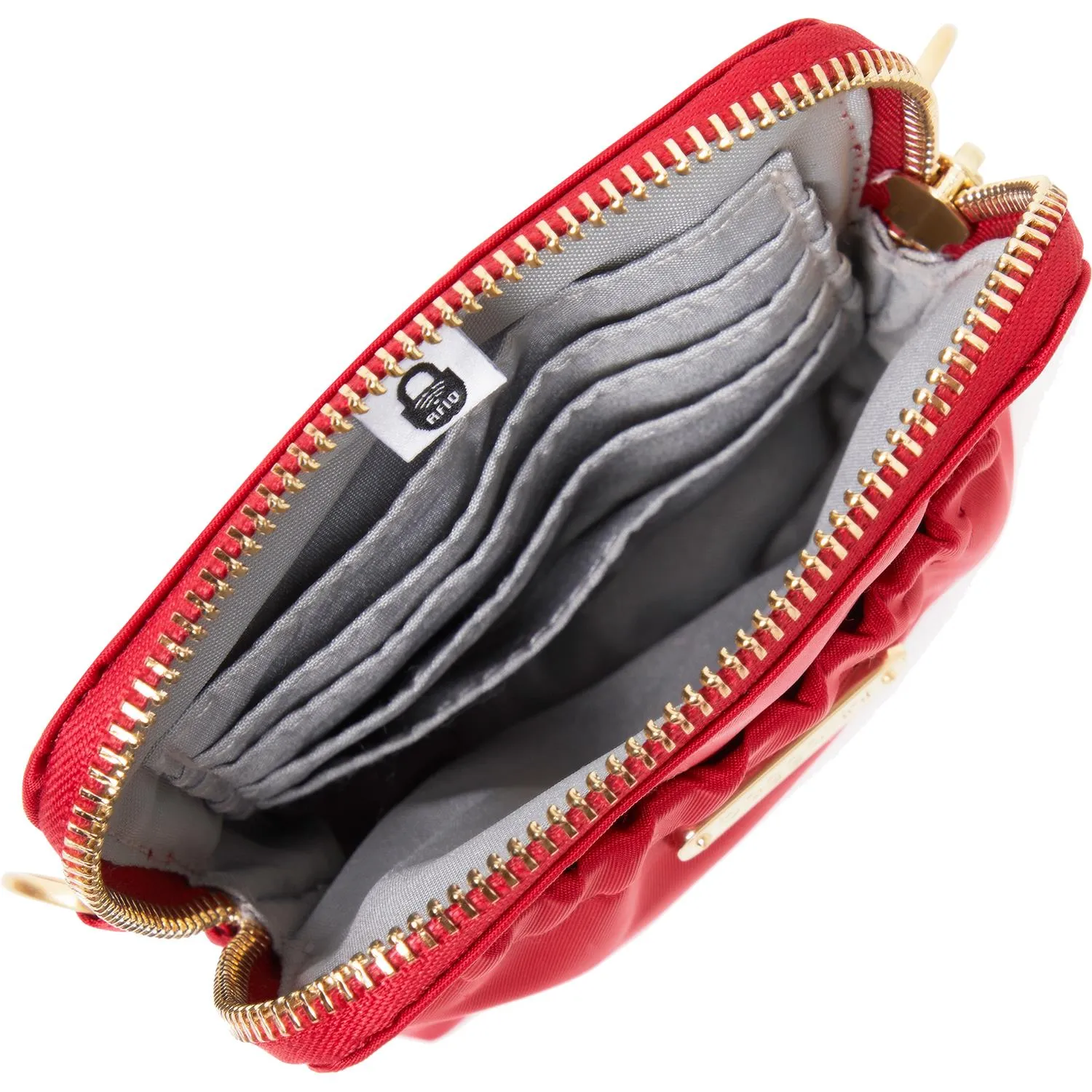 Baggallini RFID Bryant Pouch Holiday Edition Red Nylon