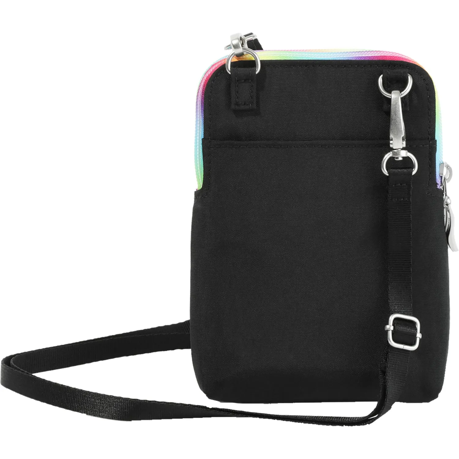 Baggallini Take Two RFID Bryant Crossbody Onyx Rainbow Pride Nylon