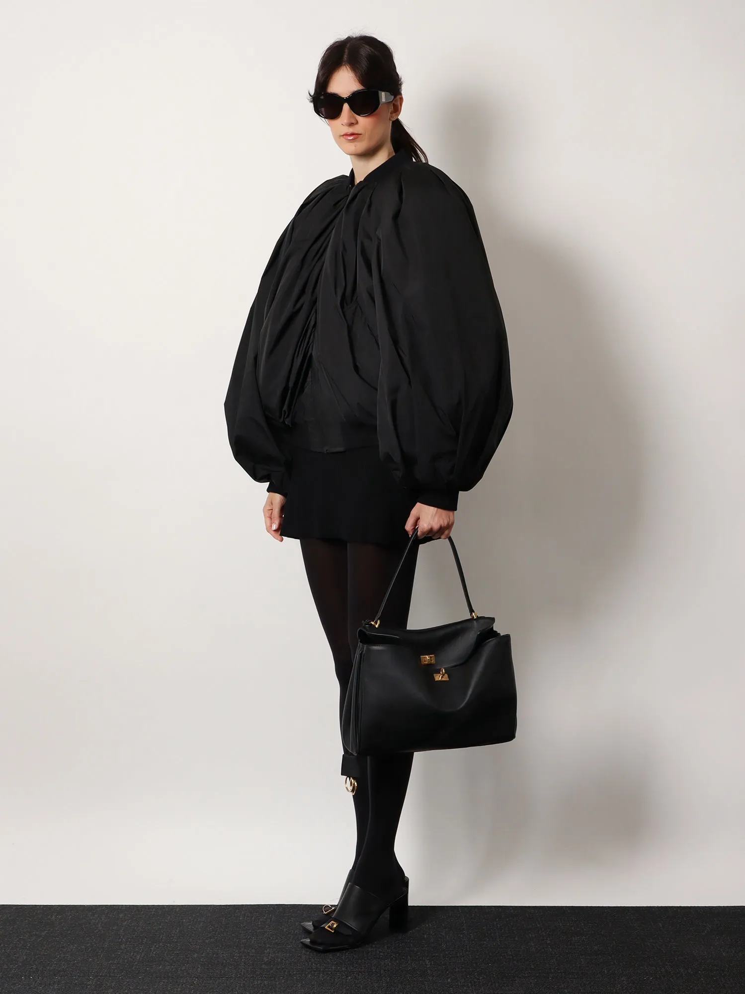 Balenciaga Leather Shoulder Bag With Keyring Detail