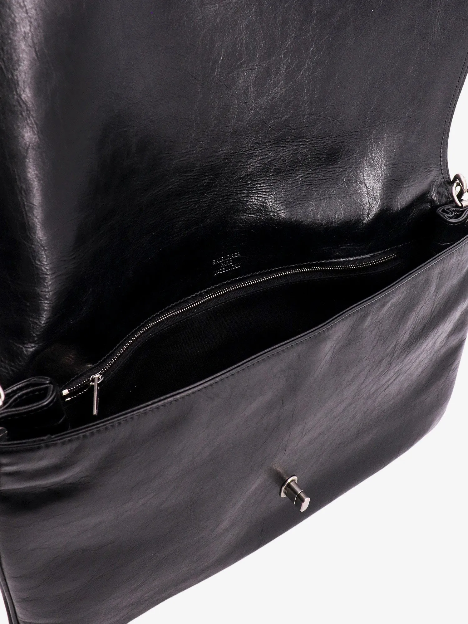 Balenciaga Leather Shoulder Bag With Metal Monogram