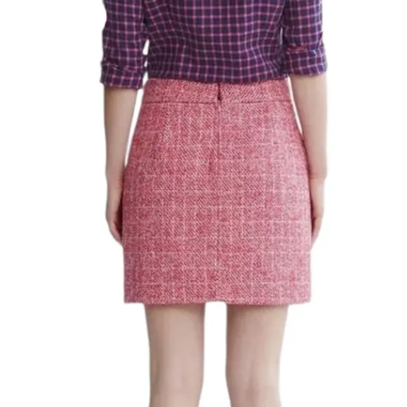 Banana Republic Pink Tweed Wool Blend Mini Skirt - Size 2