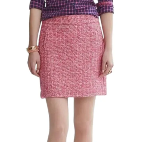 Banana Republic Pink Tweed Wool Blend Mini Skirt - Size 2