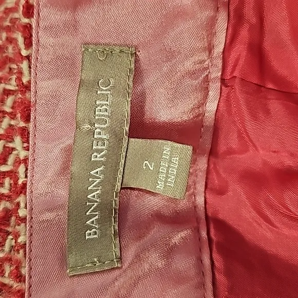 Banana Republic Pink Tweed Wool Blend Mini Skirt - Size 2