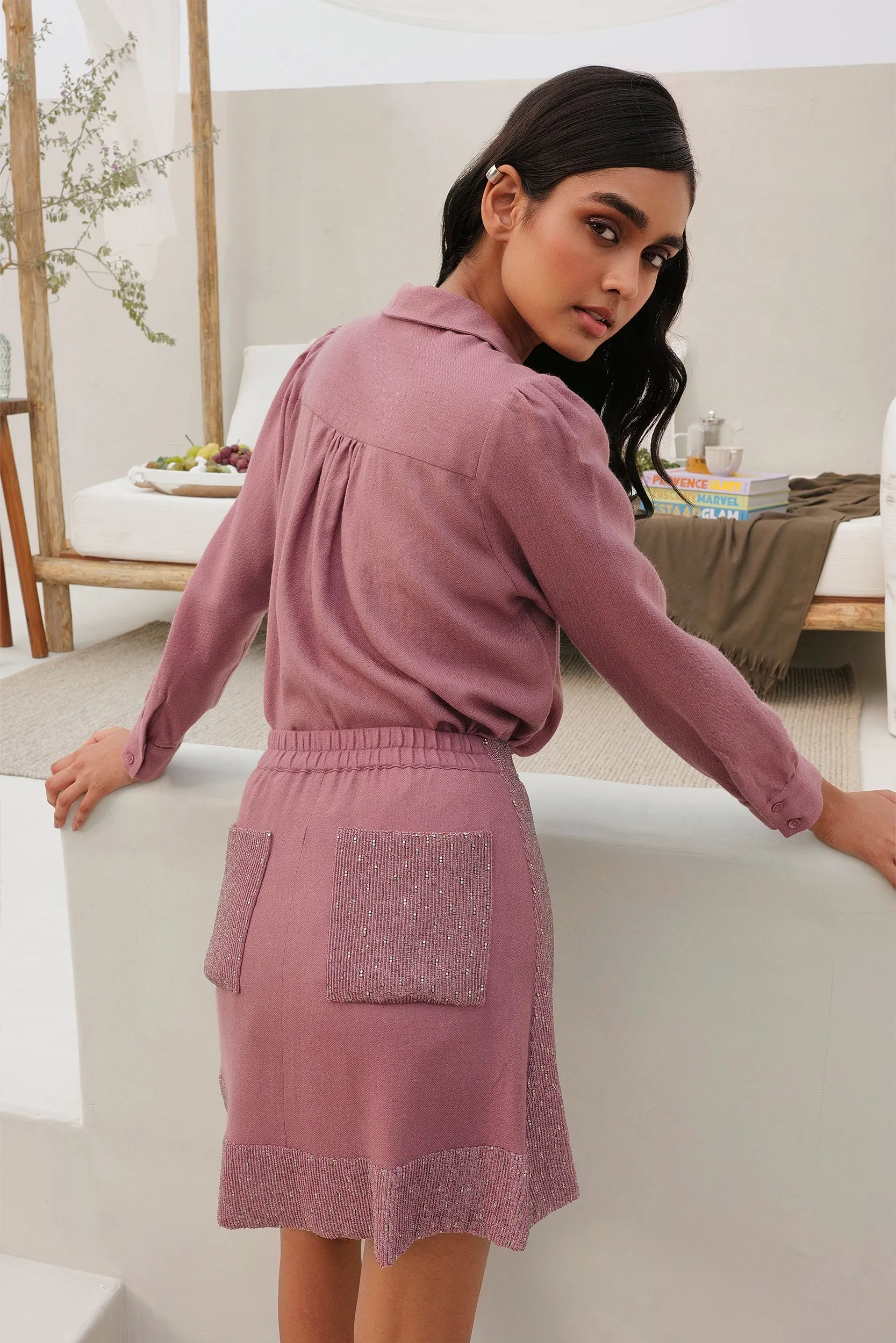 Barcelona Woollen Skirt (Winterberry)