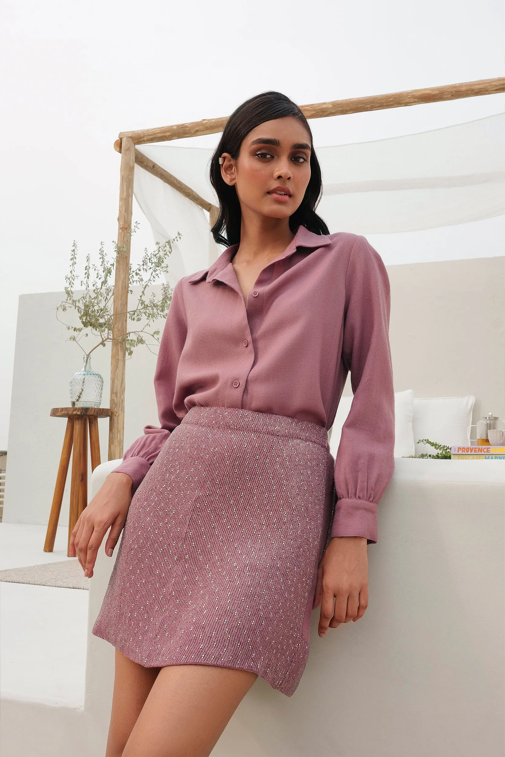 Barcelona Woollen Skirt (Winterberry)