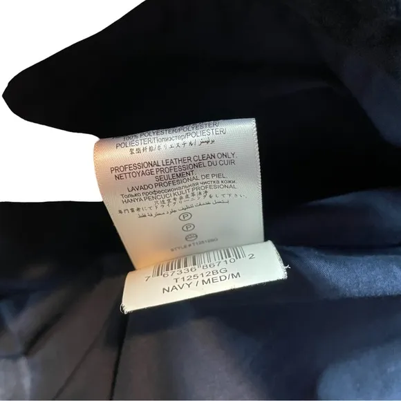 BCBGeneration Navy Blue Soft Real Leather Biker Jacket