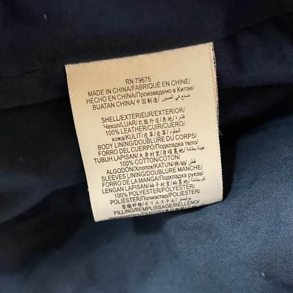 BCBGeneration Navy Blue Soft Real Leather Biker Jacket