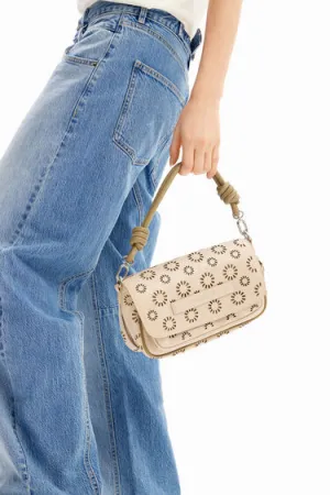 Beige Floral Cut Bag
