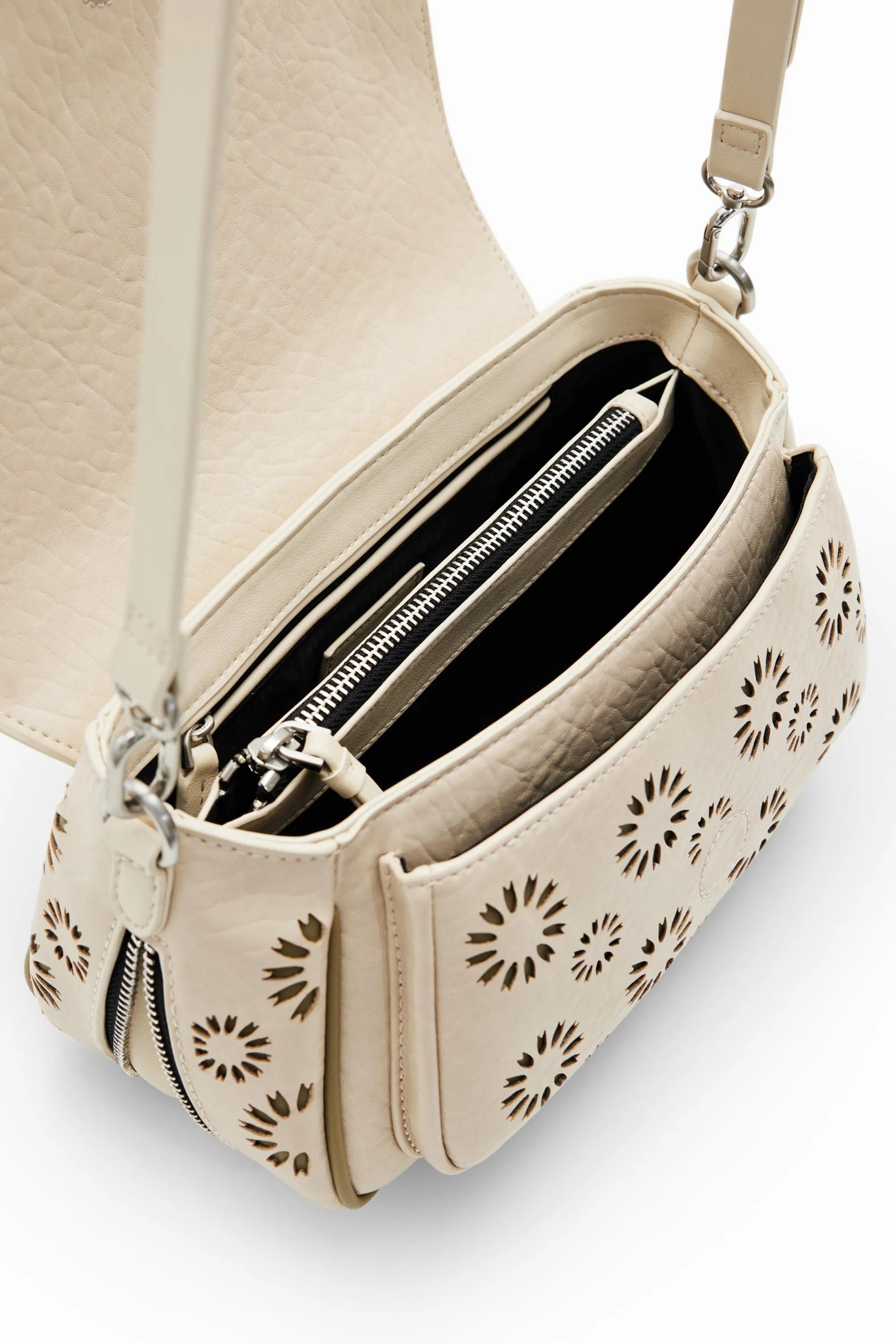 Beige Floral Cut Bag