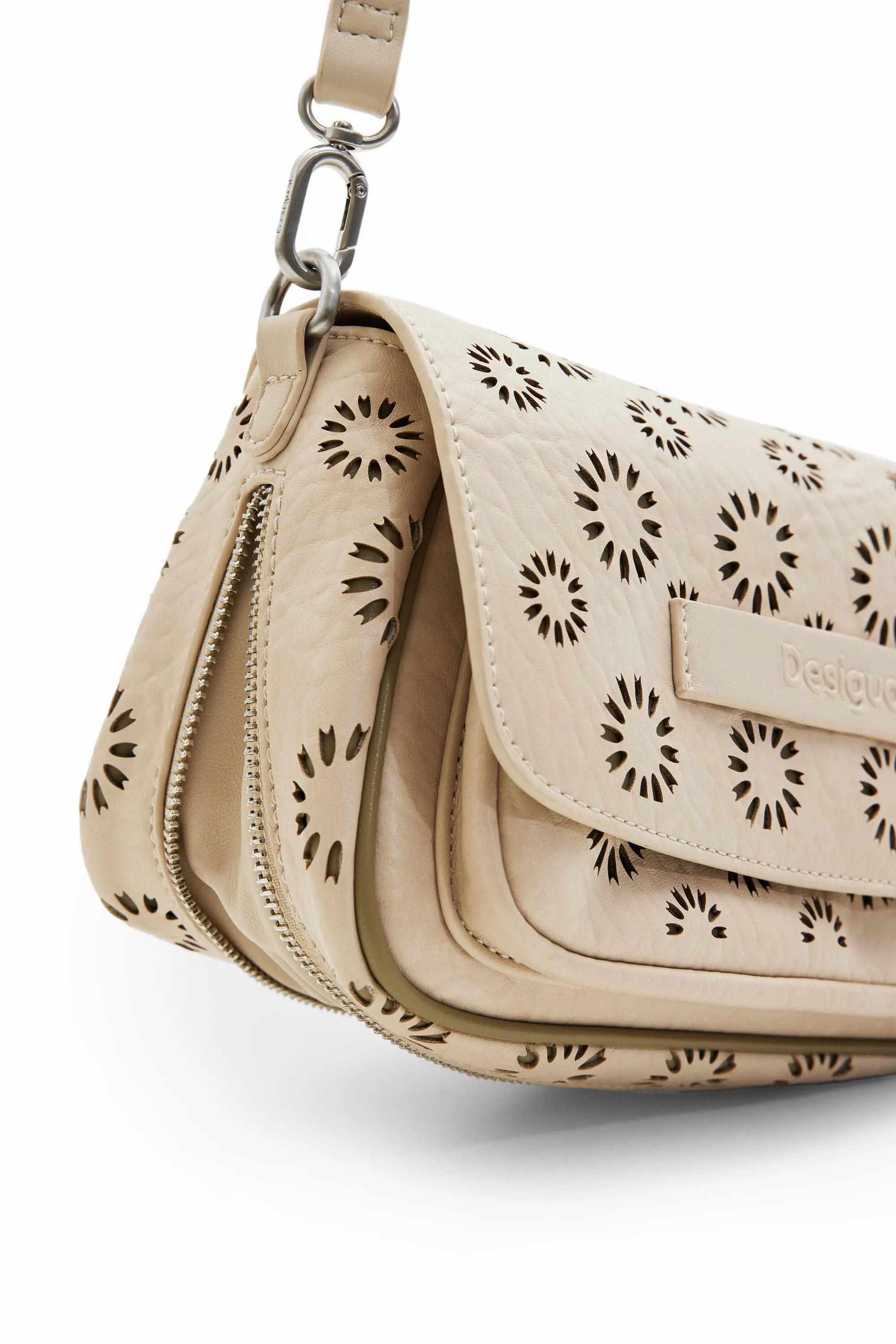 Beige Floral Cut Bag