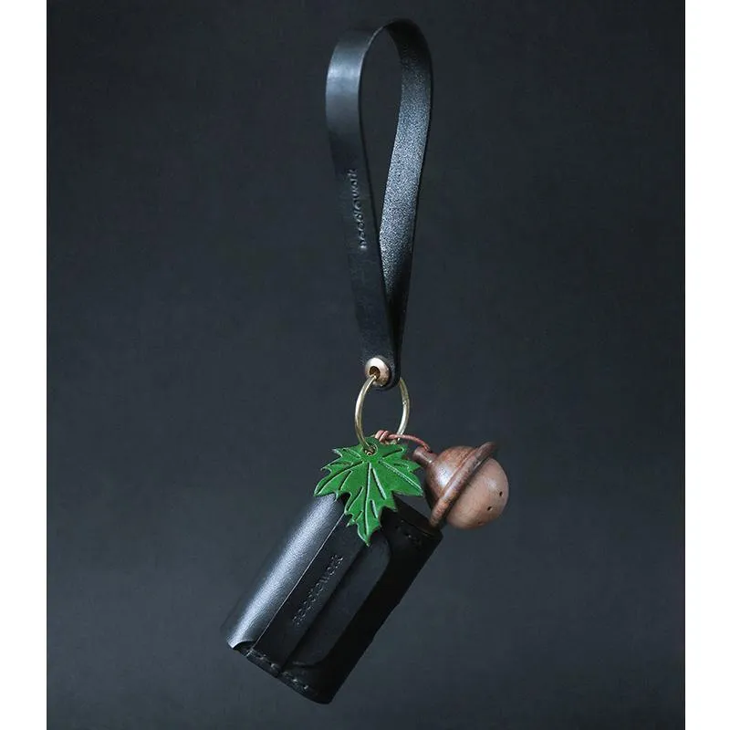 Best Green Leather AirPods Pro Case with Wristlet Strap Custom Leather Wood AirPods Pro Case Airpod Case Cover