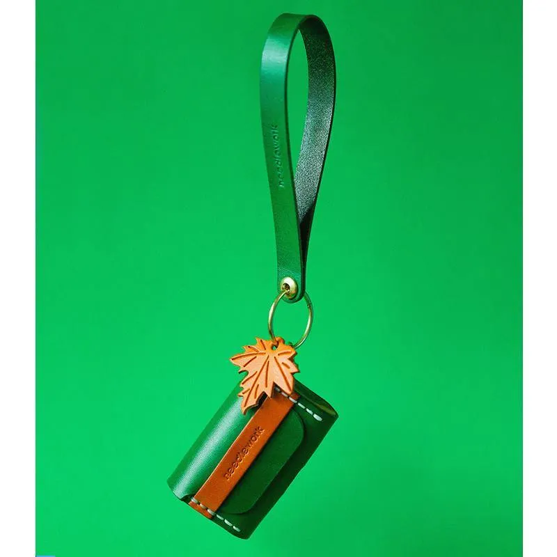 Best Green Leather AirPods Pro Case with Wristlet Strap Custom Leather Wood AirPods Pro Case Airpod Case Cover