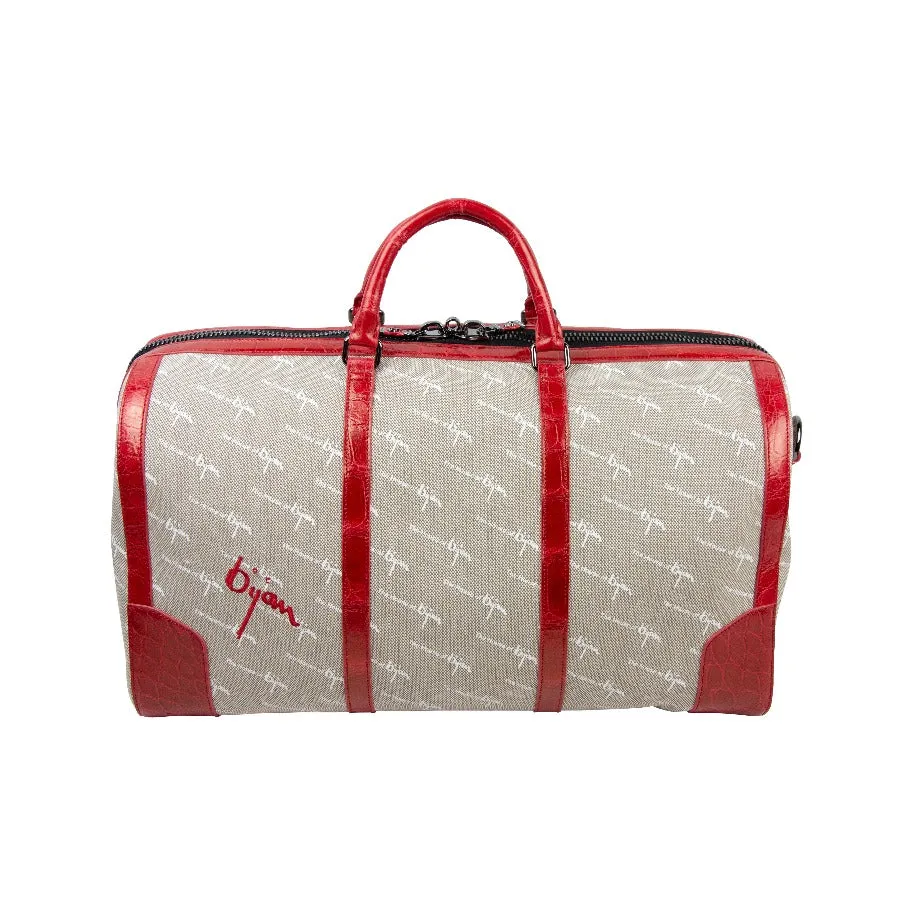 Bijan Red Duffle Bag