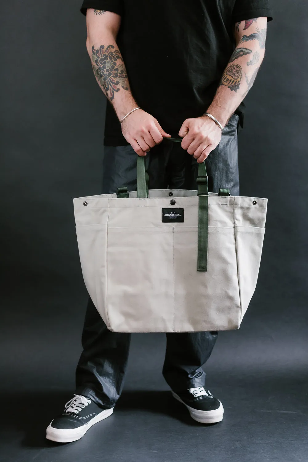 BIP021SUN - "Bags in Progress" Carry-all Beach Bag - Pearl Grey