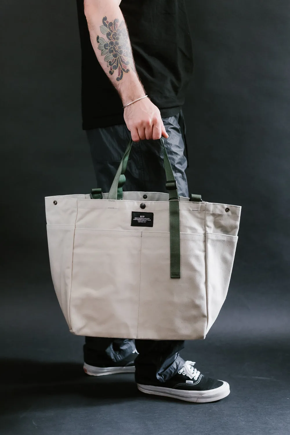 BIP021SUN - "Bags in Progress" Carry-all Beach Bag - Pearl Grey