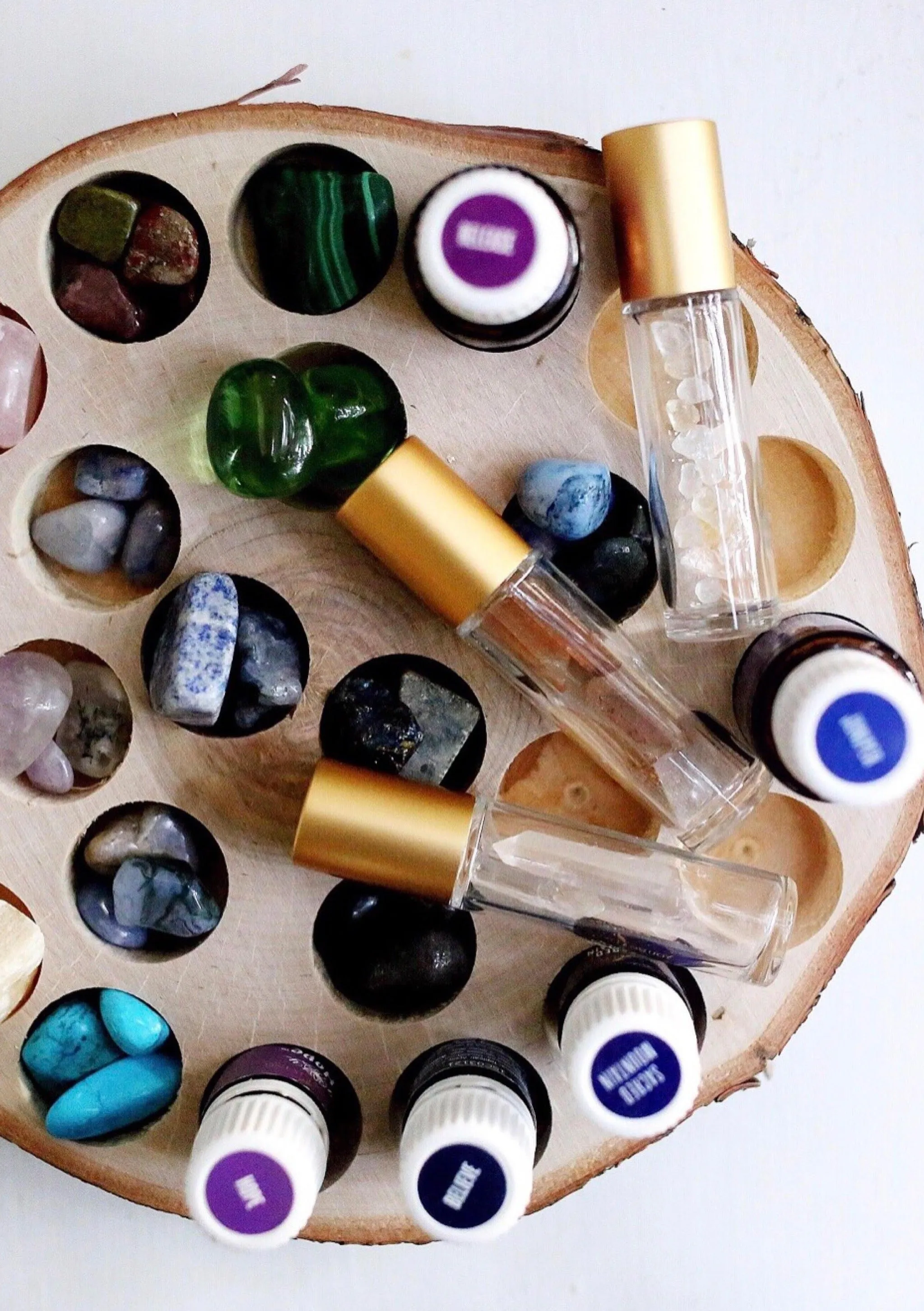 Birch Essential Oil Wood Slice Organizer
