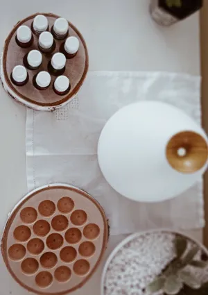 Birch Essential Oil Wood Slice Organizer