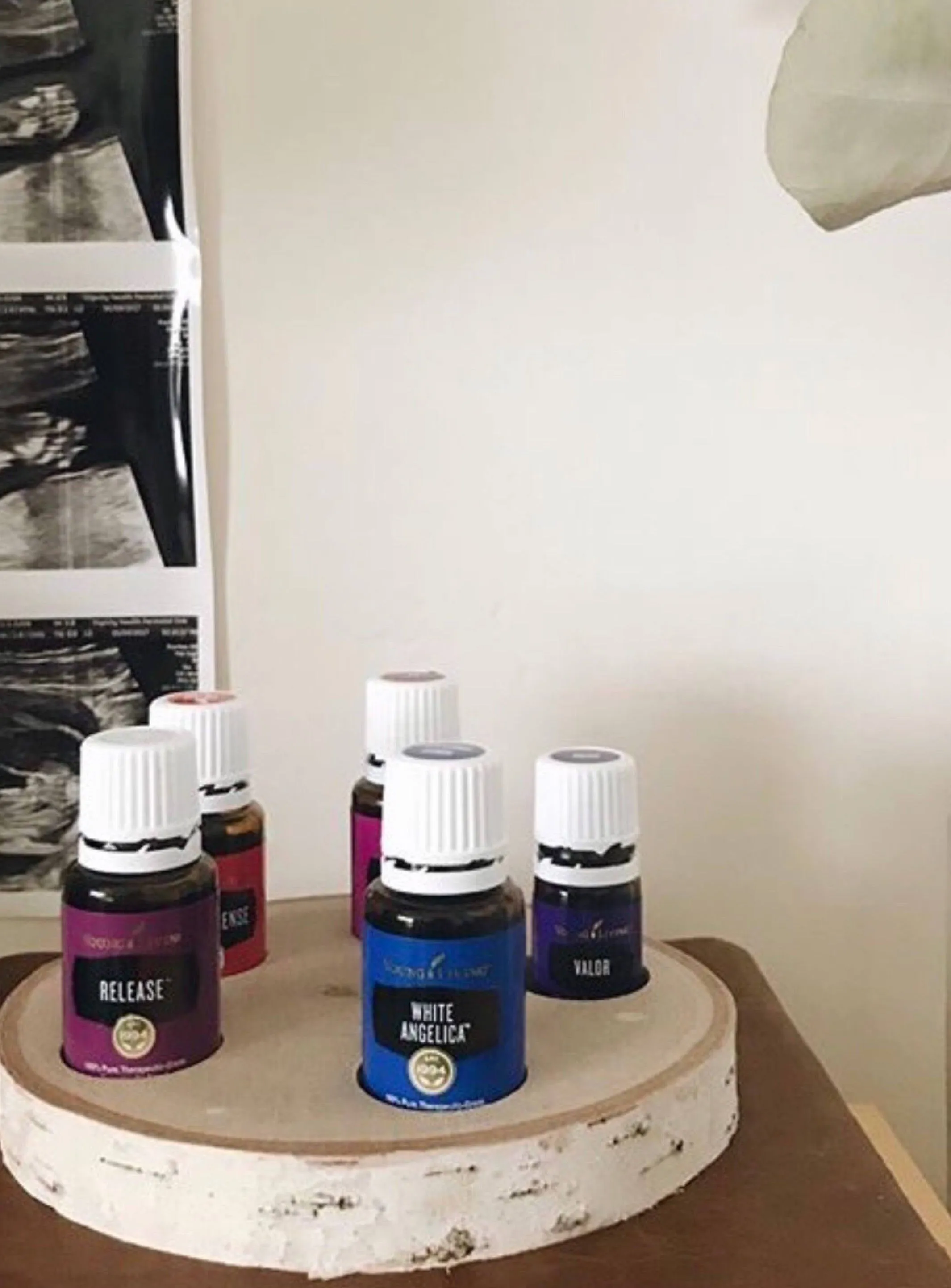Birch Essential Oil Wood Slice Organizer