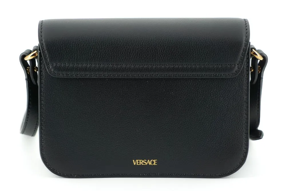 Black Calf Leather Shoulder Bag
