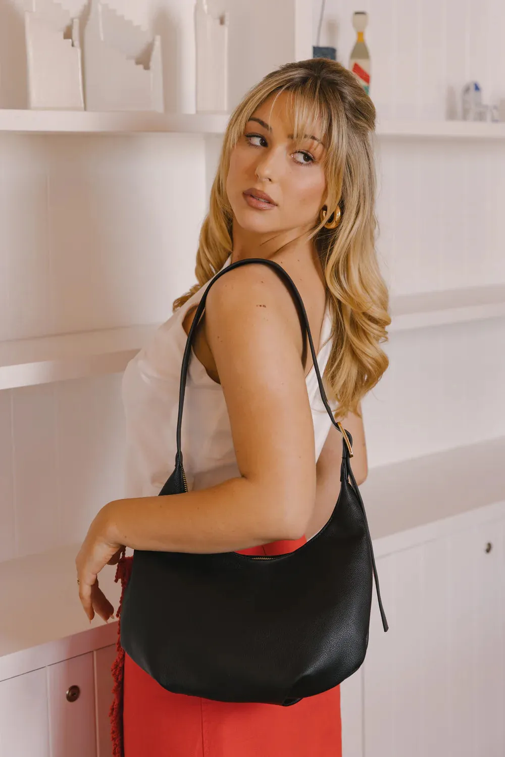 Black Caviar Camille Hobo Shoulder/Crossbody Bag