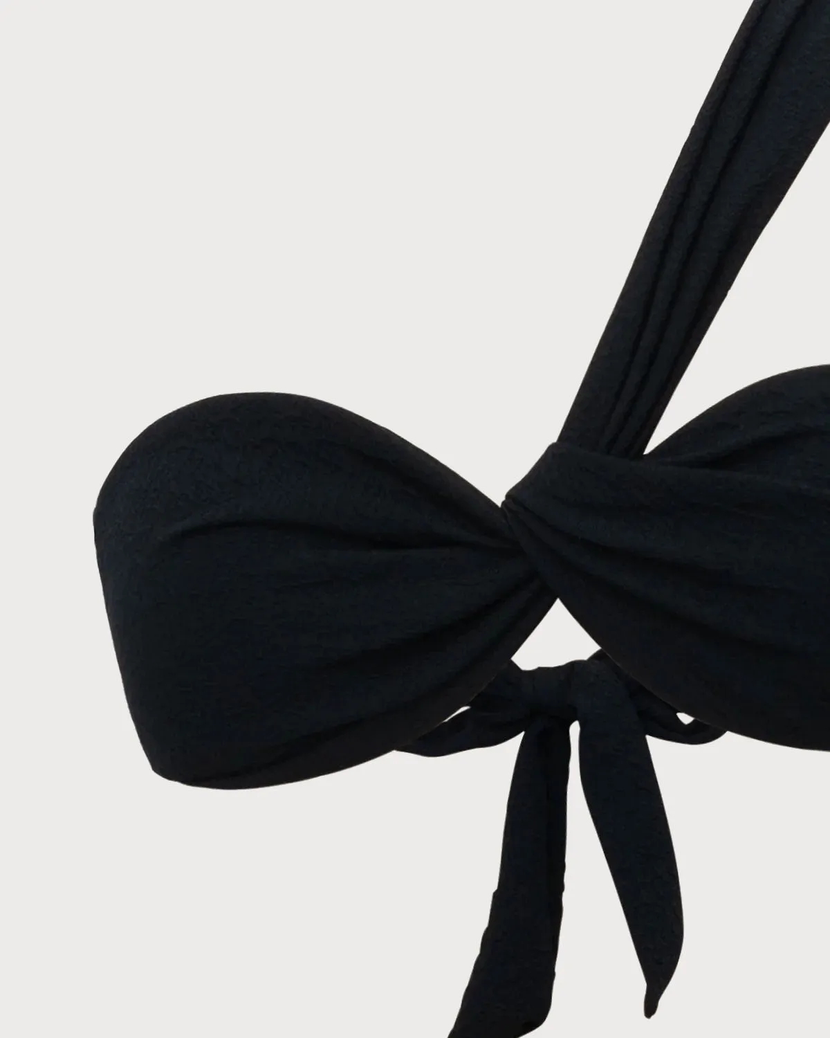 Black Ruched Tie Front Bikini Set