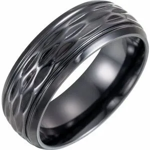 Black Titanium Patterned Band Size 11