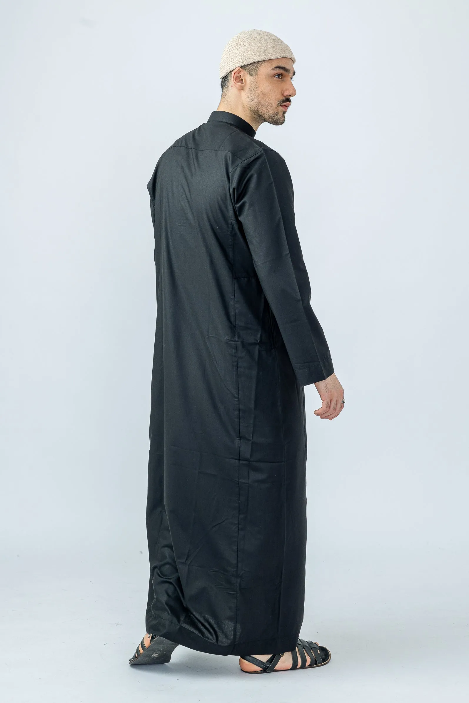 Black Urban Hexagon Print Thobe