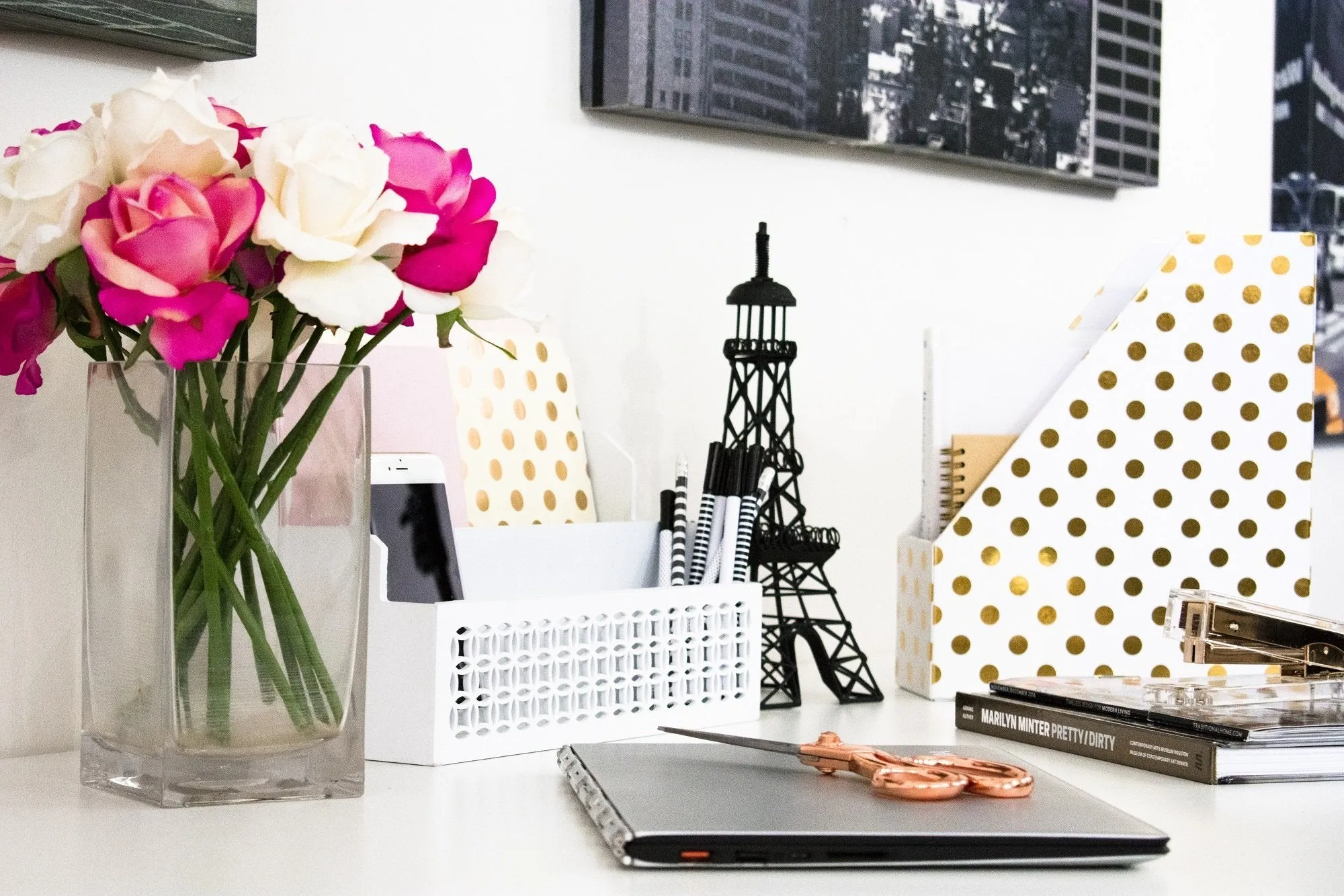 Blu Monaco Wooden Mail Organizer - 2 Tier White Desk Organizer - with Cutout Trellis Design - Rustic Country Letter Sorter - Kitchen Counter Organizer File Folder Holder