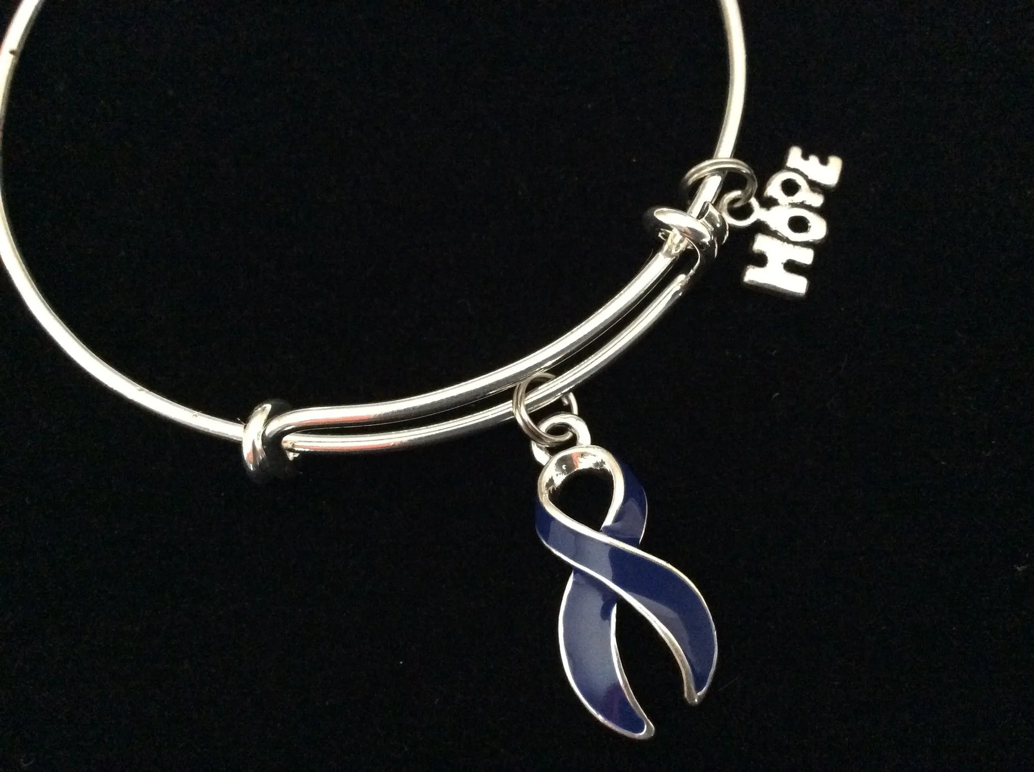 Blue Dystonia Awareness Expandable Charm Bracelet Adjustable Bangle Expandable Bracelet Gift Arthritis Colon Cancer