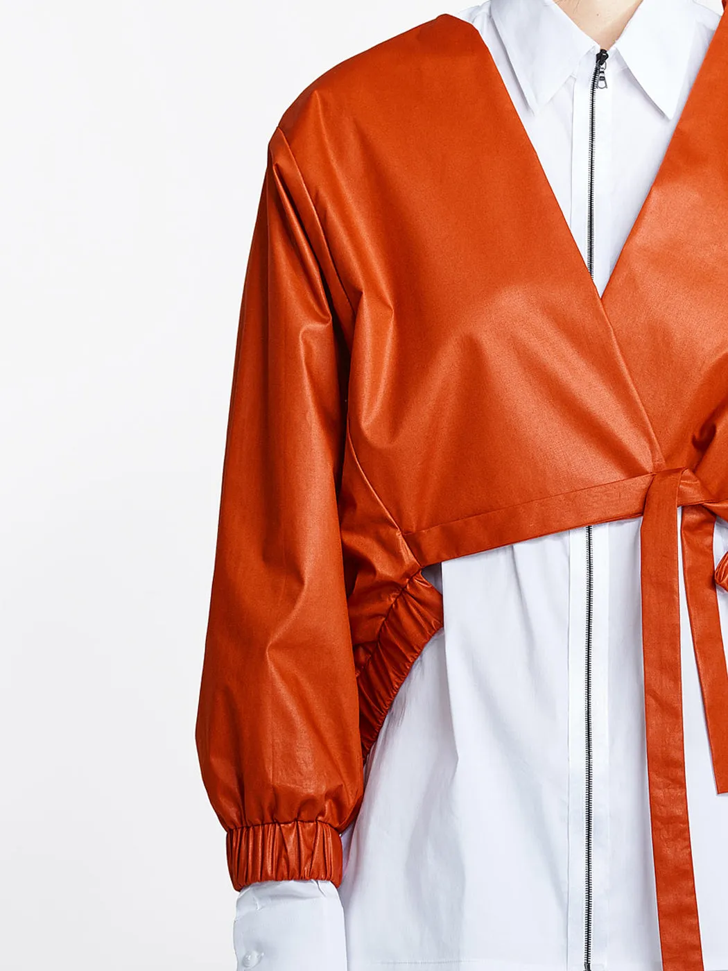 Bomber Tie Jacket Burnt Orange