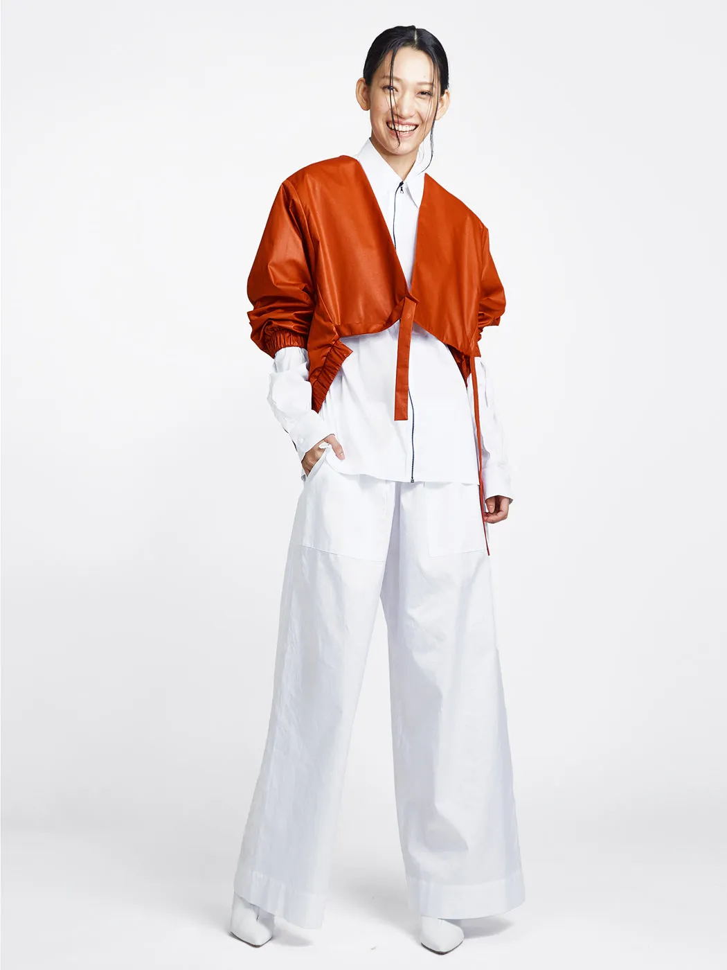 Bomber Tie Jacket Burnt Orange