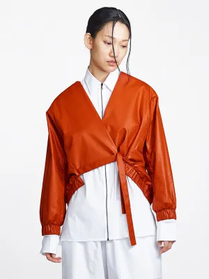Bomber Tie Jacket Burnt Orange