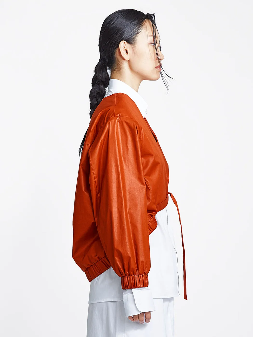 Bomber Tie Jacket Burnt Orange