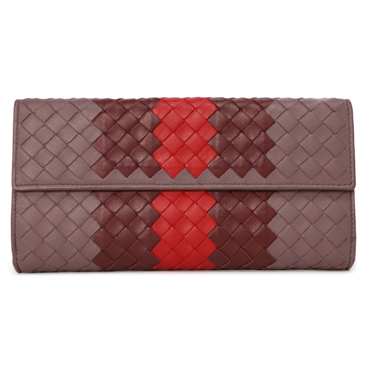 Bottega Veneta Tricolor Nappa Intrecciato Continental Wallet