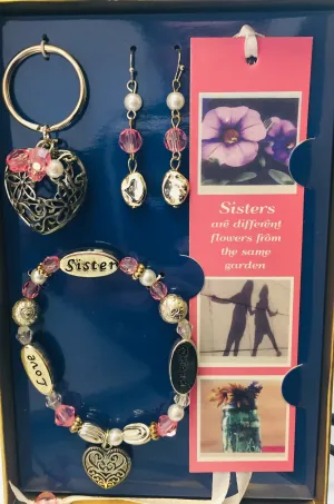 Brand new in gift box! 4 Piece "Sisters are different flowers from the same garden" gift set!