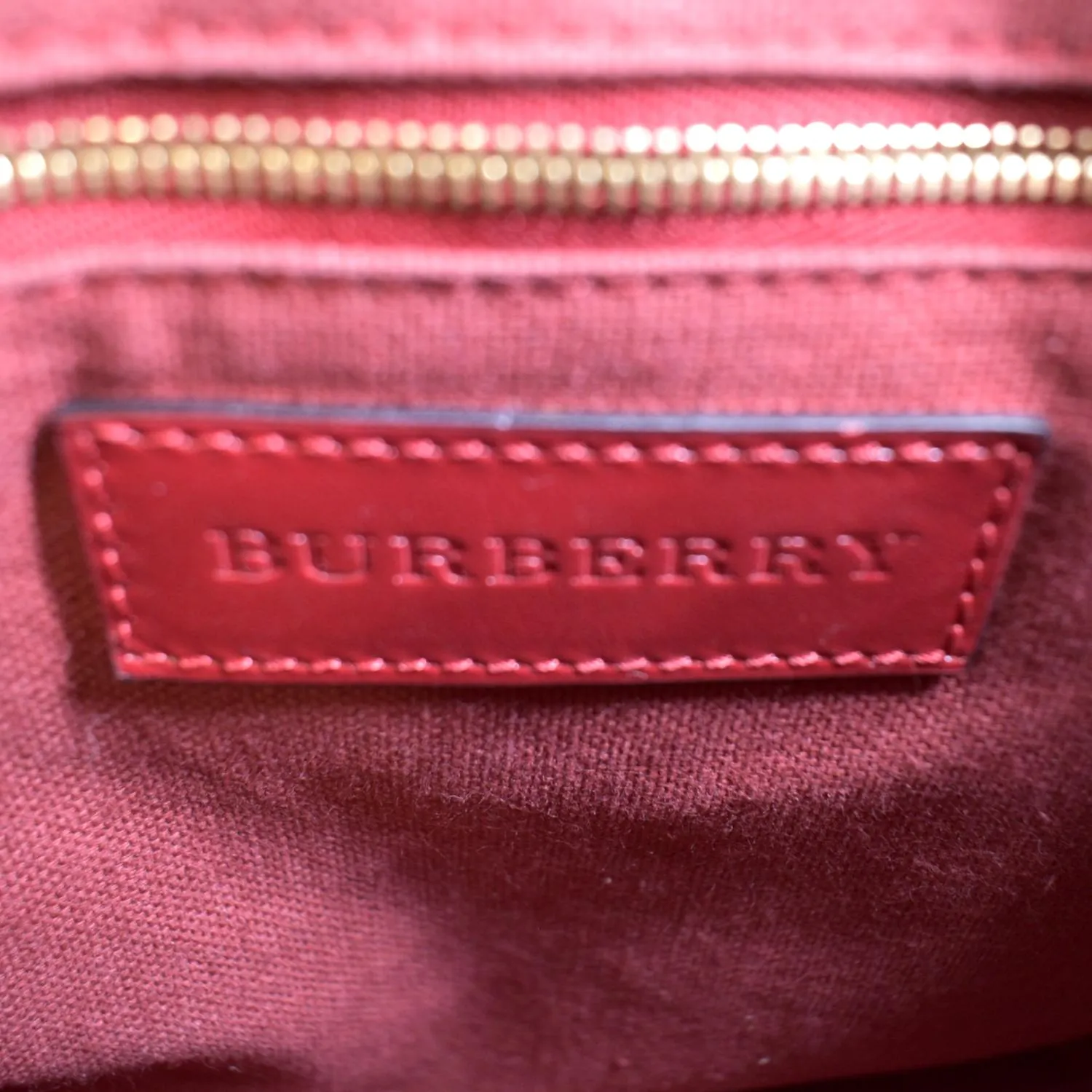 BURBERRY Alchester Bowling Leather Satchel Shoulder Bag Red