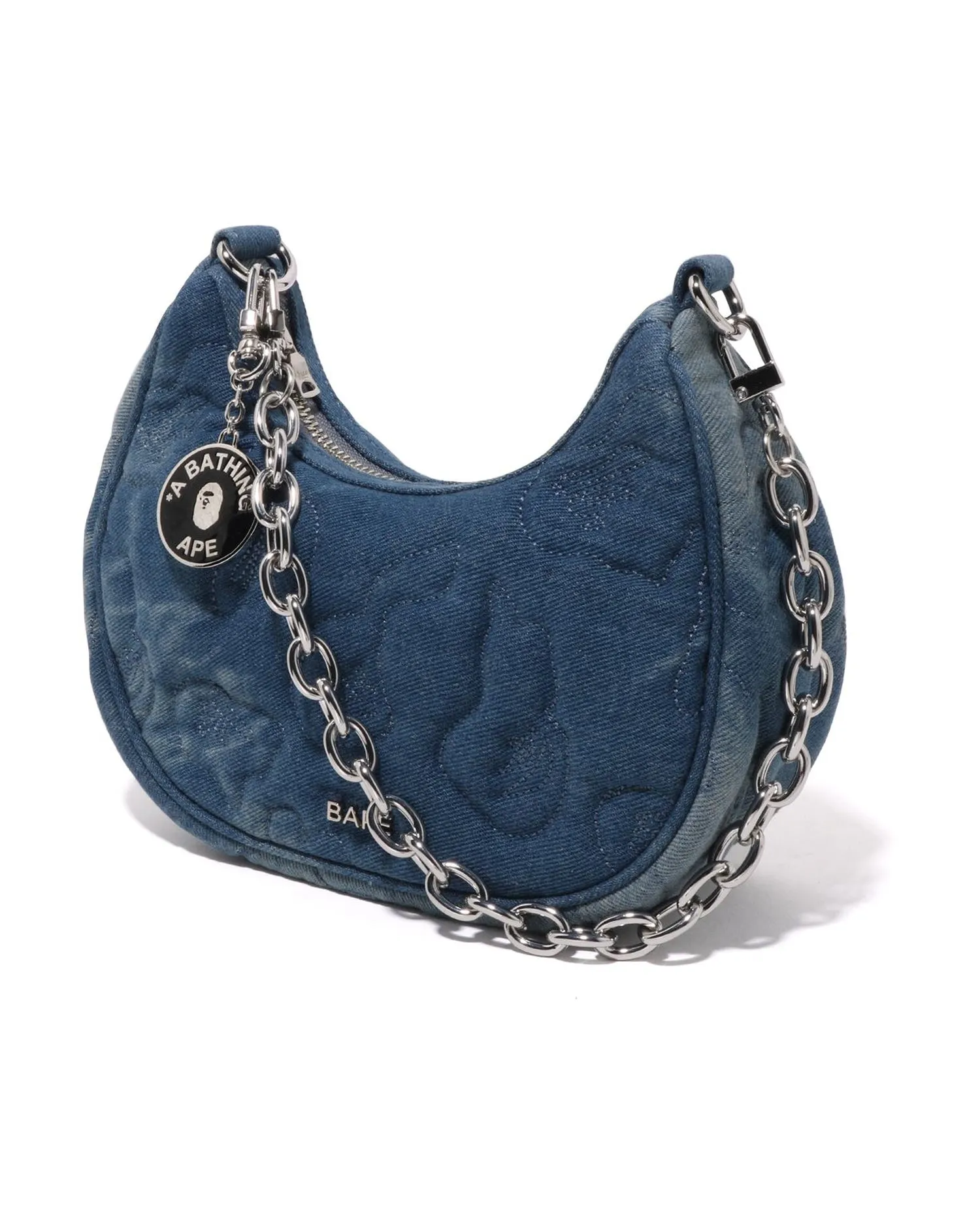 Camo Quilting Denim Moon Shape Bag