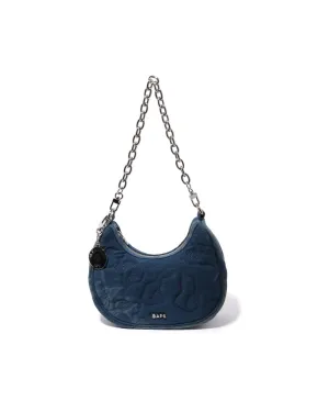 Camo Quilting Denim Moon Shape Bag