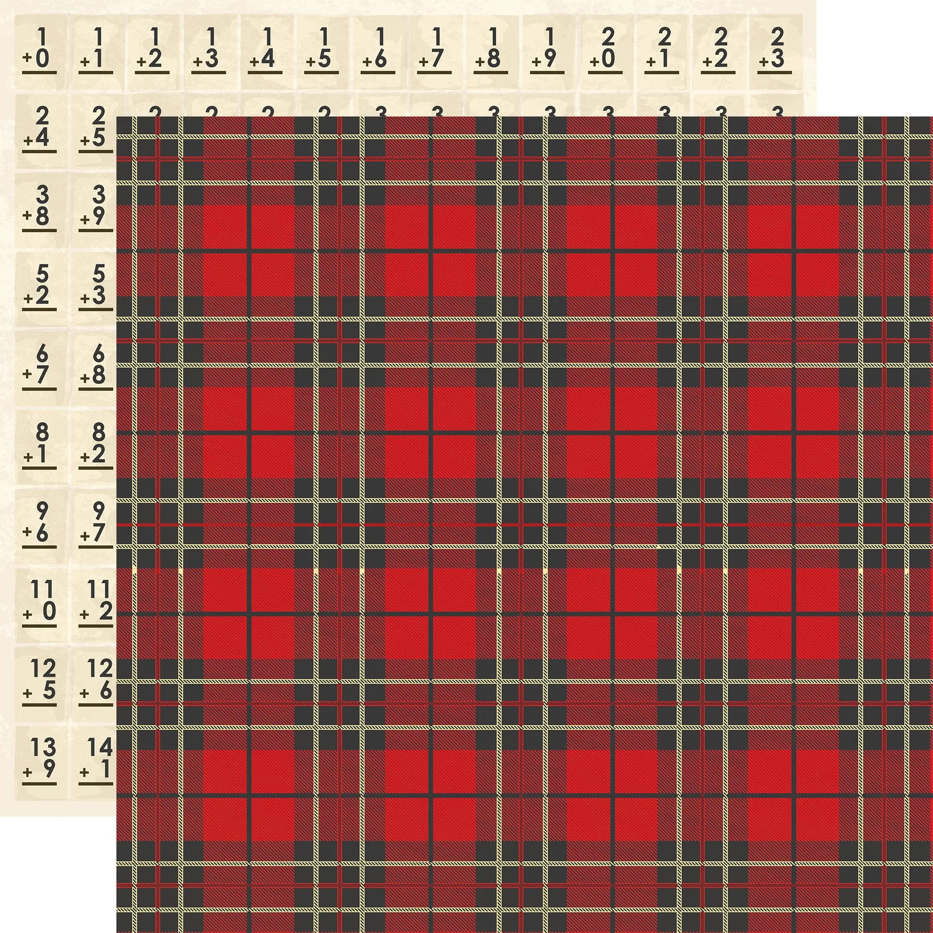 Carta Bella - Back To School - 12x12 Single Sheet / Lunch Box Plaid